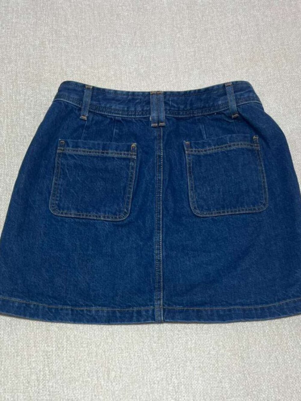LOFT Denim Button Front Mini Skirt Size 4 - Picture 3 of 8